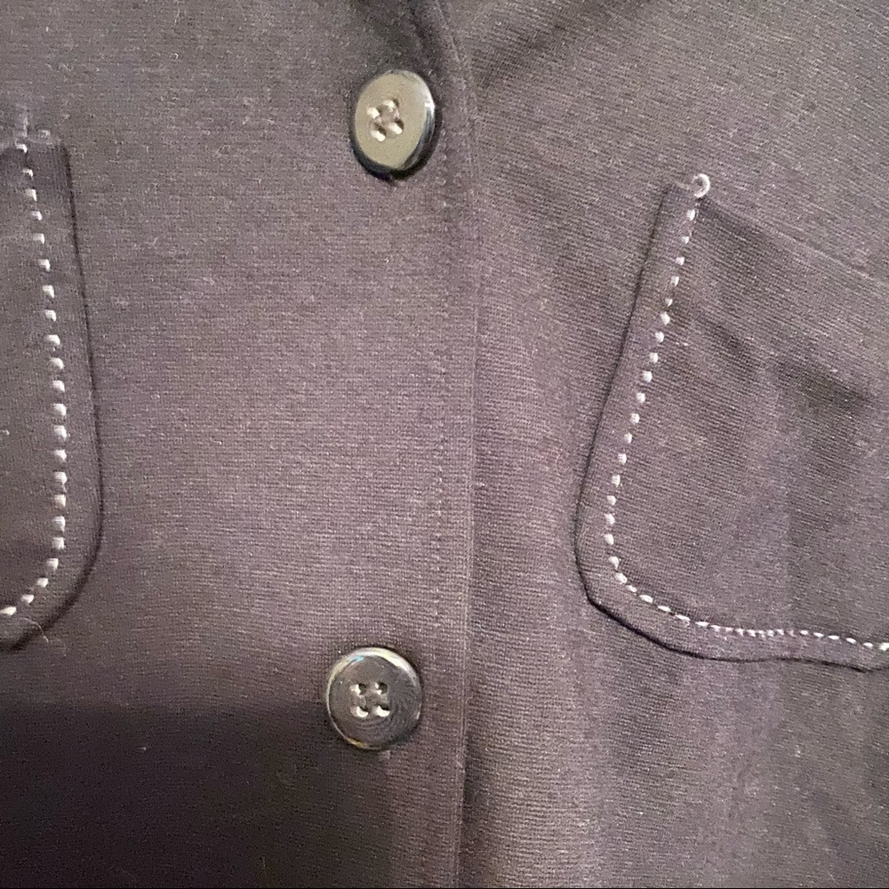 Amanda Smith Jacket Mini Black Short Large Stylish Party White Stitching Thread - Picture 4 of 6